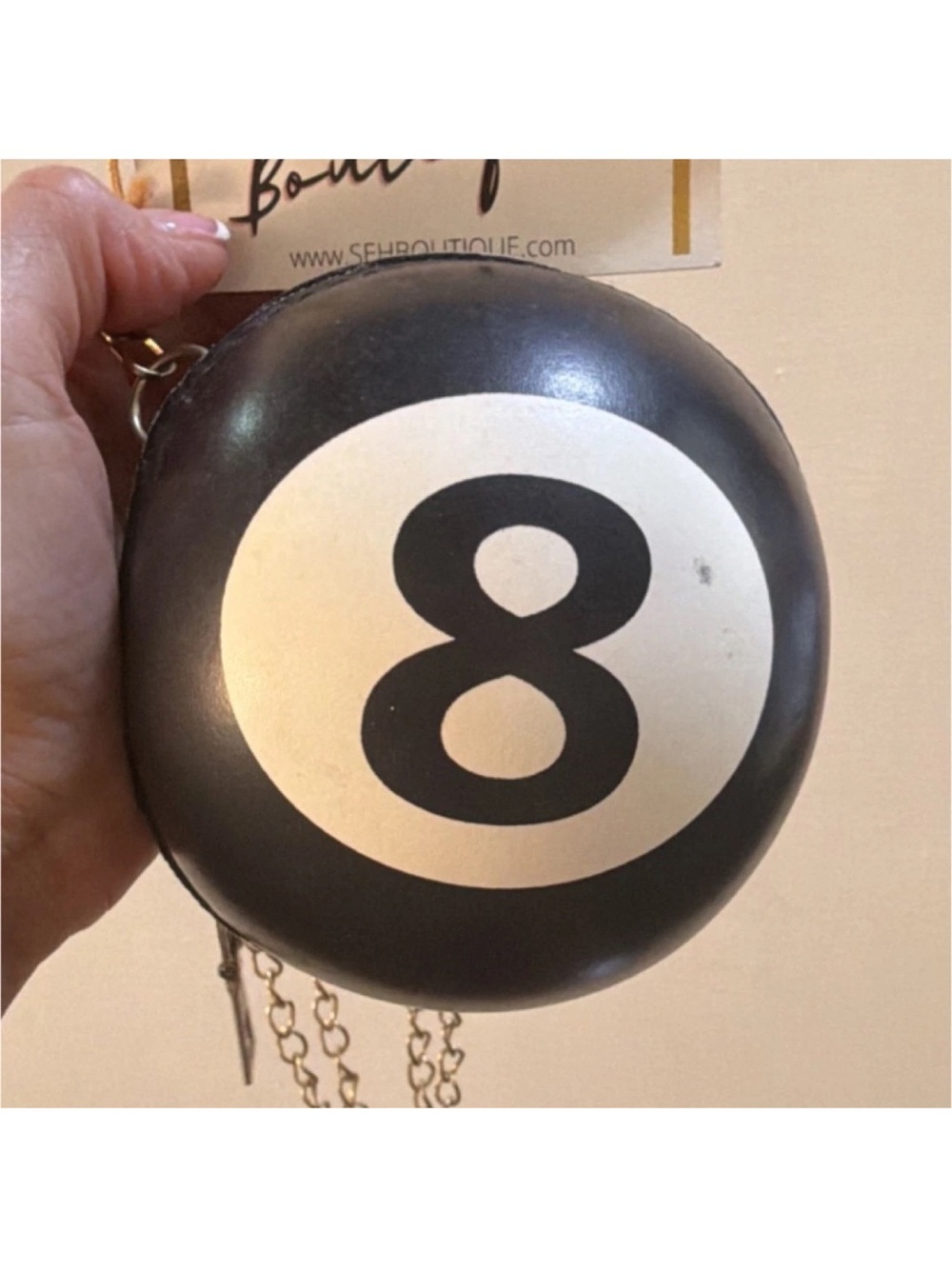 Black 8-Ball Mini Crossbody Bag